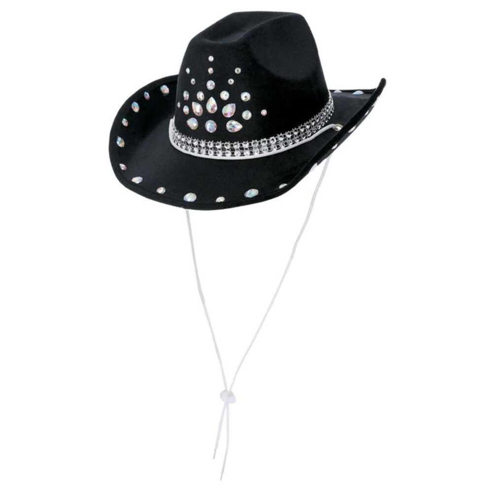 Smiffys Unisex Adult Rhinestone Cowboy Hat / Black